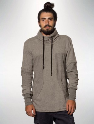 Pánské Mikina Toonzshop Val Big Collar Sweatshirt Tmavě Béžový | 9264WABVQ