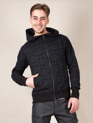 Pánské Mikina s Kapucí Toonzshop Aegnor Cubes Zipped Hoodie Černé | 3729KDUPC