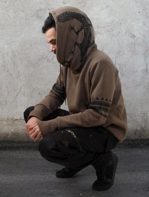 Pánské Mikina s Kapucí Toonzshop Zikit Hoodie Hnědé | 8354VTPKR