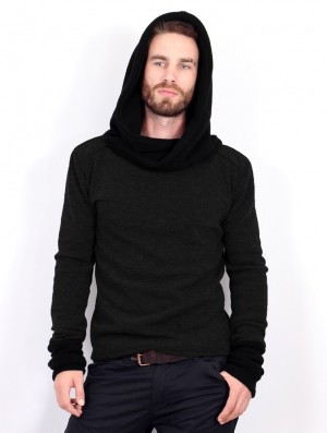 Pánské Svetr Toonzshop Nemöo Big Collar Hooded Sweater Černé | 2730MWABC