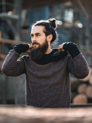 Pánské Svetr Toonzshop Nemöo Big Collar Hooded Sweater Hnědé | 9834WEXJT