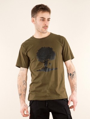 Pánské Tričko Toonzshop Castor Tree Printed Short Sleeve T-shirt Světle Zelene | 5240HDQGJ