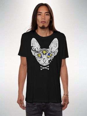 Pánské Tričko Toonzshop Catsin Printed Short Sleeve T-shirt Černé | 9084LVNOG