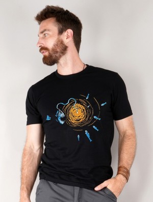 Pánské Tričko Toonzshop Deep Sea Fish' Printed Short Sleeve T-shirt Černé | 9840OPFTK