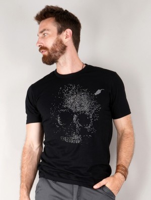 Pánské Tričko Toonzshop Dots Skull Printed Short Sleeve T-shirt Černé | 7306IZRXV