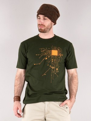 Pánské Tričko Toonzshop Electrosystem Printed Short Sleeve T-shirt Zelene | 5467GYNFQ