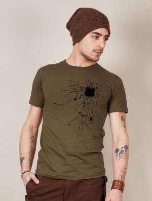 Pánské Tričko Toonzshop Electrosystem Printed Short Sleeve T-shirt Světle Zelene | 7603VJZDA