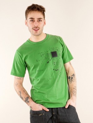 Pánské Tričko Toonzshop Electrosystem Printed Short Sleeve T-shirt Zelene | 9567XZKBH
