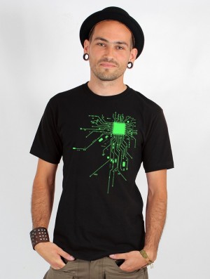 Pánské Tričko Toonzshop Electrosystem Printed Short Sleeve T-shirt Černé Zelene | 0674KZWDR