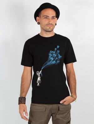 Pánské Tričko Toonzshop Flying Medusa Printed Short Sleeve T-shirt Černé | 8134SKNWD