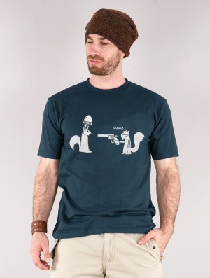 Pánské Tričko Toonzshop Hazelnut Hold-up Printed Short Sleeve T-shirt Tmavě Blankyt | 9410IBNGS