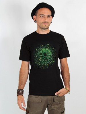 Pánské Tričko Toonzshop Nature Skull Printed Short Sleeve T-shirt Černé | 6594NJHBR