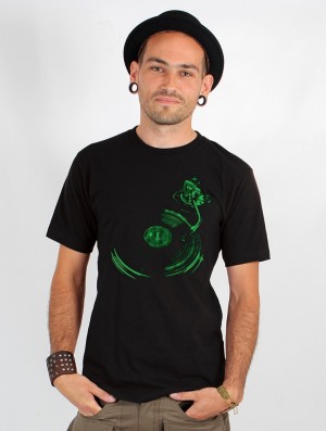 Pánské Tričko Toonzshop Play Record Printed Short Sleeve T-shirt Černé Zelene | 7156SCGUD