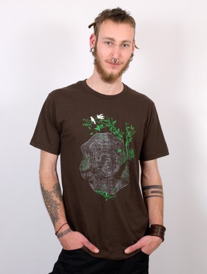 Pánské Tričko Toonzshop Spiral Trunk Printed Short Sleeve T-shirt Hnědé | 5287TSGMP