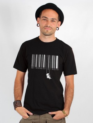 Pánské Tričko Toonzshop Swing Barcode Printed Short Sleeve T-shirt Černé | 6953MVRNS