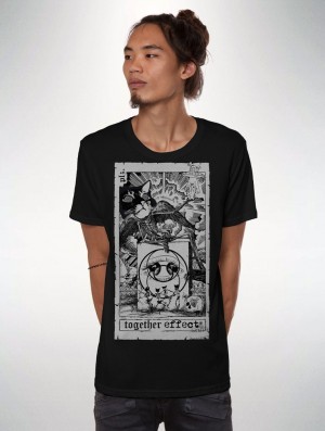 Pánské Tričko Toonzshop Together Effect T-shirt With Printed Patch Černé | 5609PKLGY
