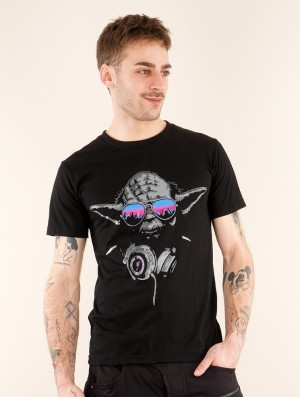 Pánské Tričko Toonzshop Yoda Master Printed Short Sleeve T-shirt Černé | 5478KIUHC